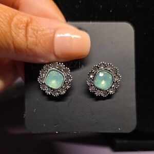 BUNDLE ANY 2, PAY ONE PRICE. Silver and Aqua Green Earrings